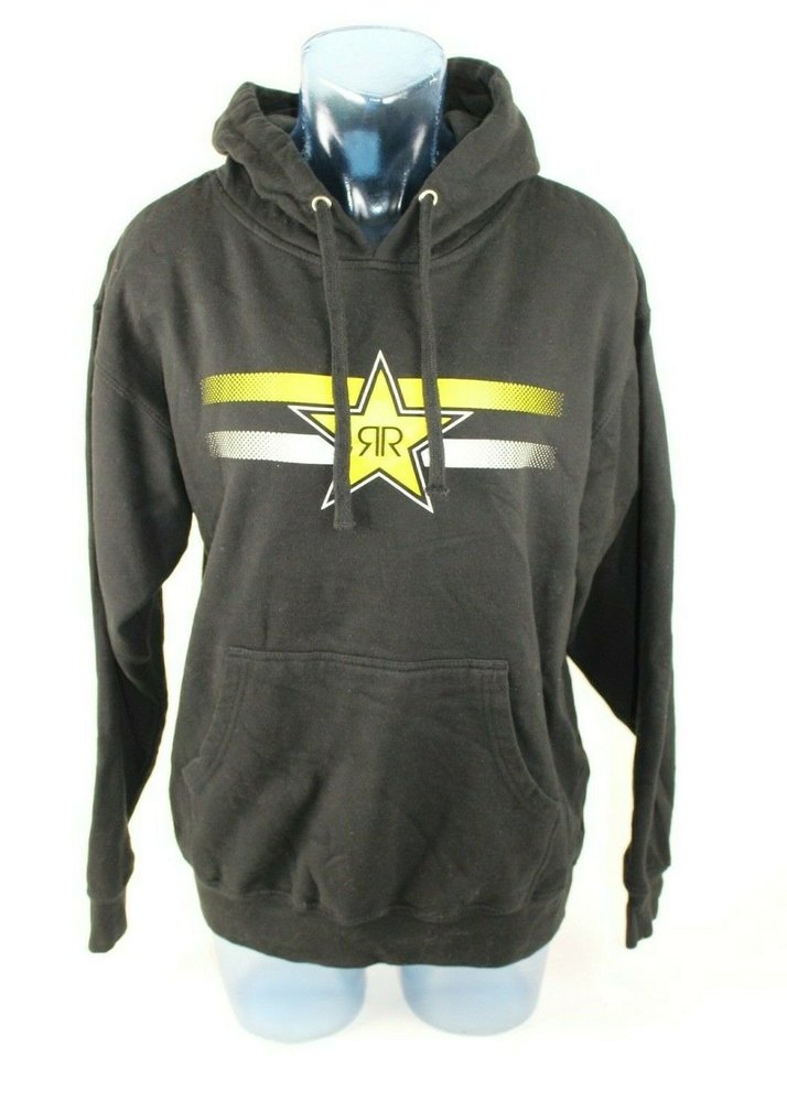 Rockstar Energy Drink Sweater Hoodie Men's Size Medium Black